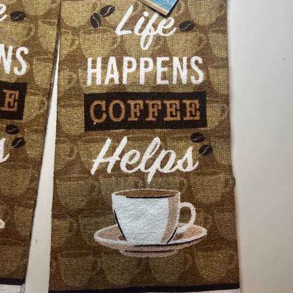Coffee Themed Kitchen Towels- Set of 2- Great Holiday Gift set! - Picture 3 of 8